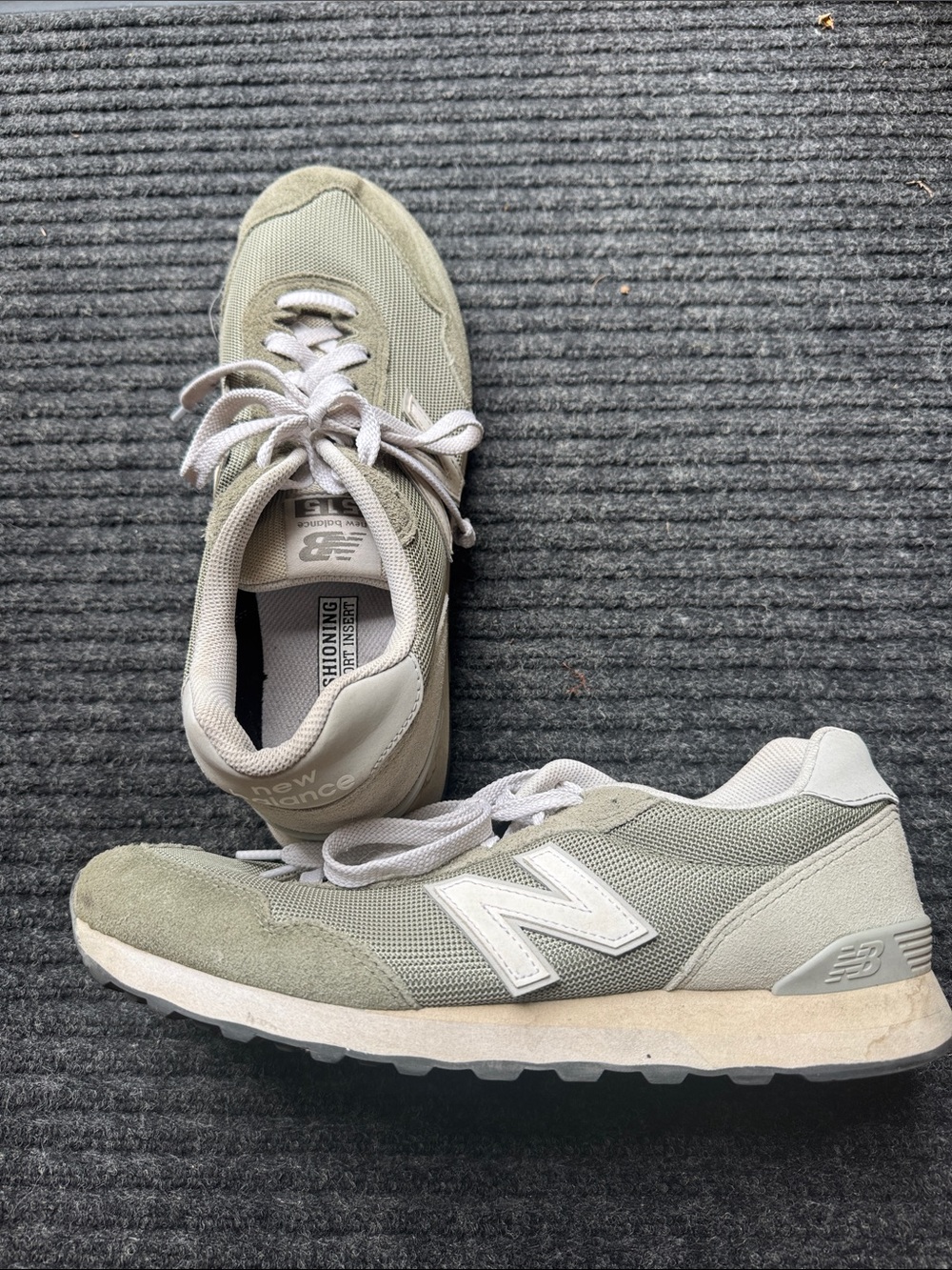 New Balance Olive Green and Light Gray Athletic Sneakers - Picture 2 of 3